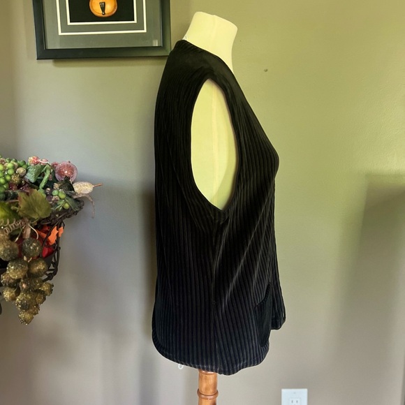 EMPORIO ARMANI NWT Ribbed Velvet Stretch, Front Zip Cotton Blend Vest Size L(&M) - Picture 3 of 11